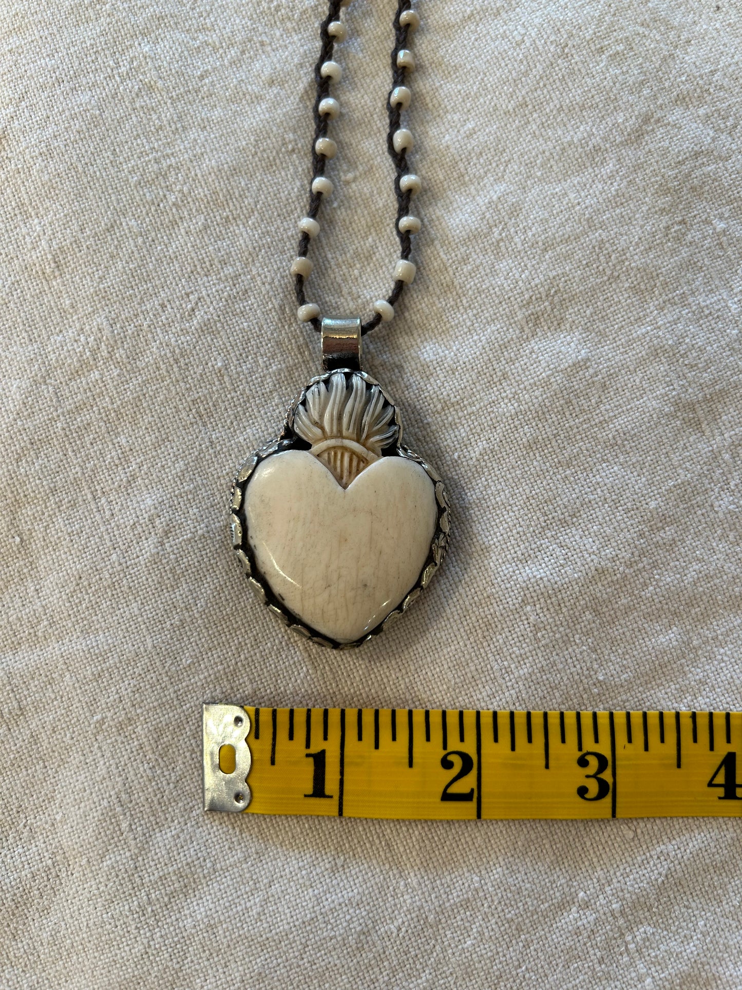 carved bone beaded necklace