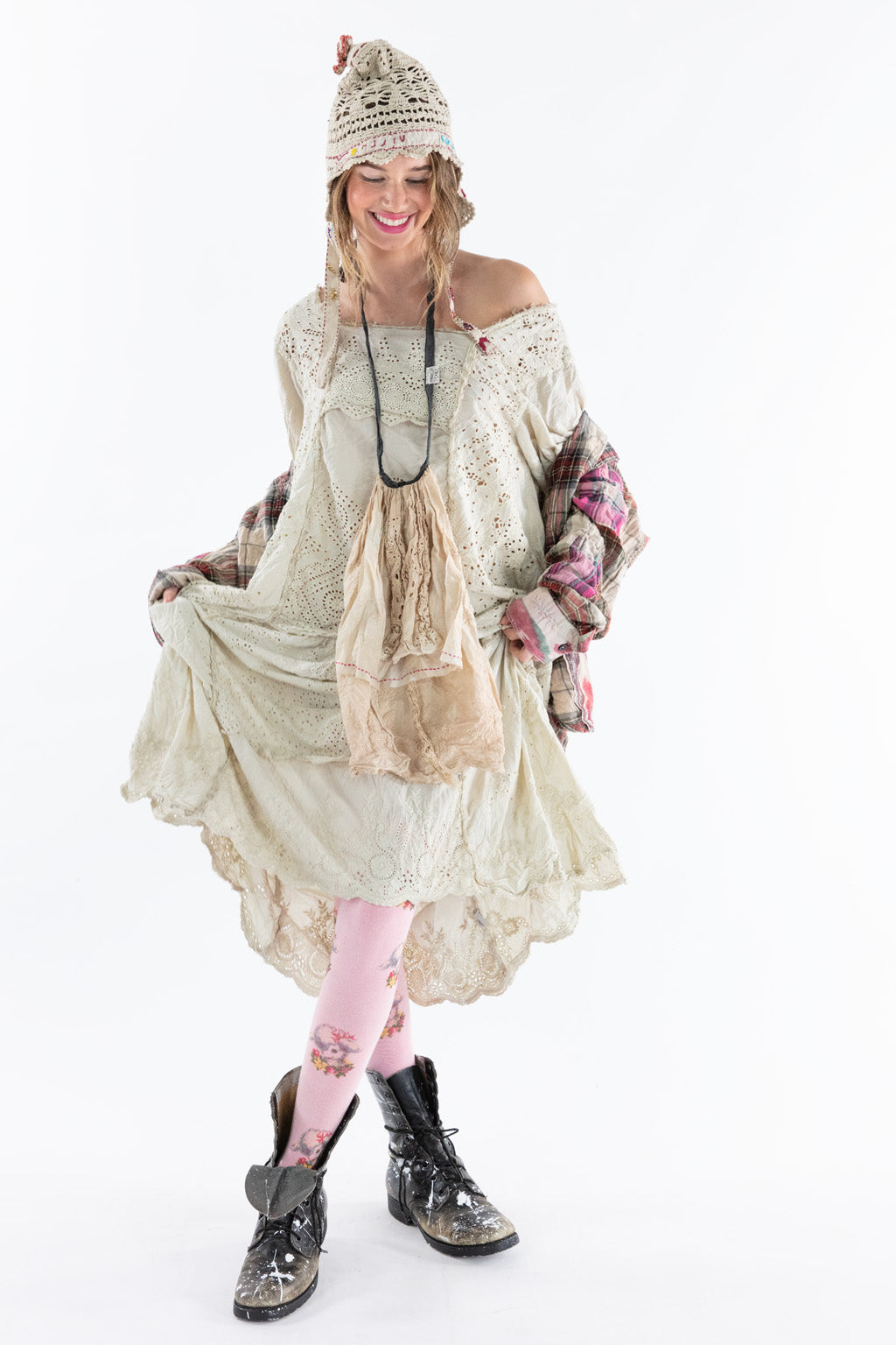 eyelet patchwork helenia dress