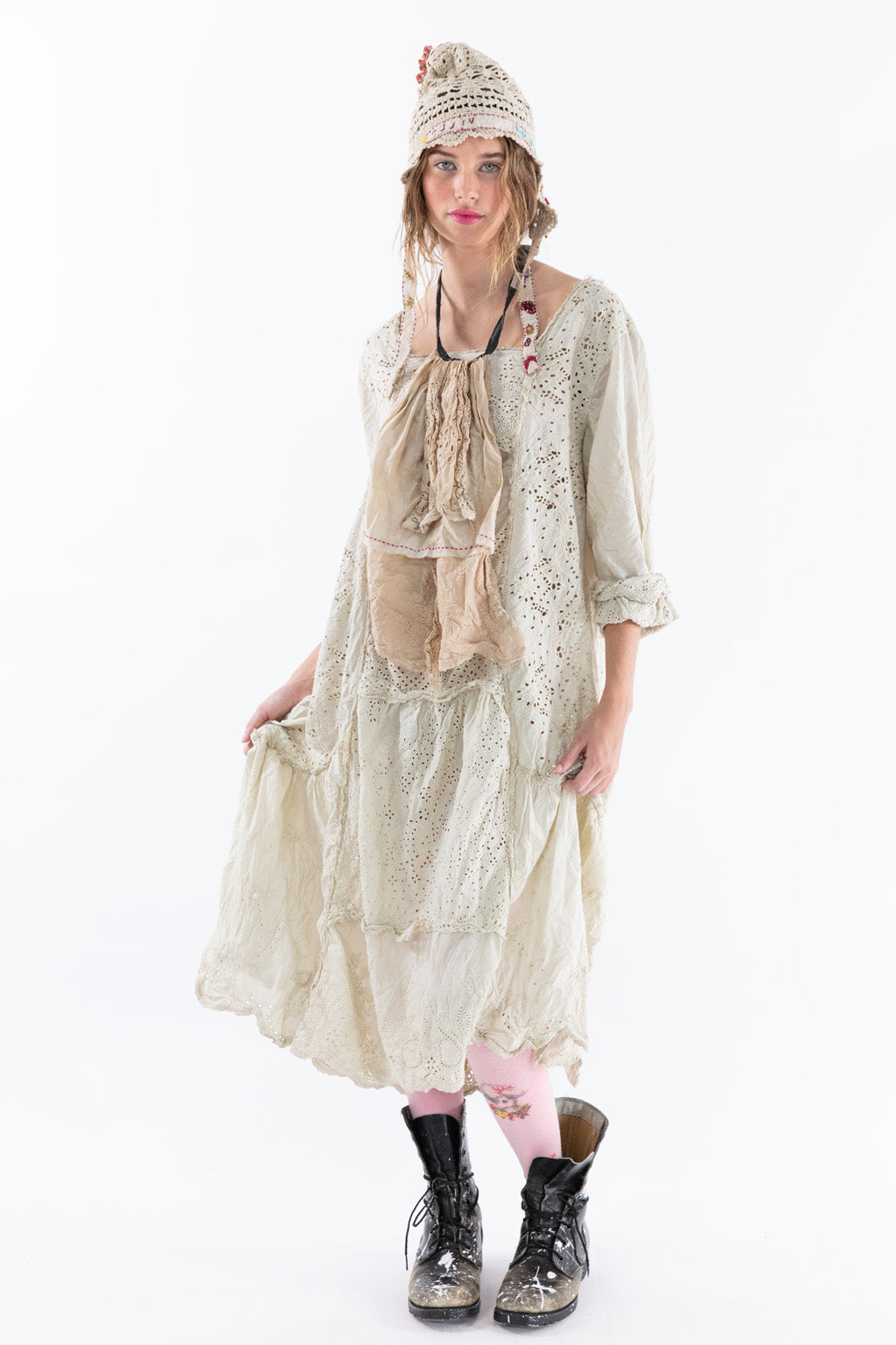 eyelet patchwork helenia dress