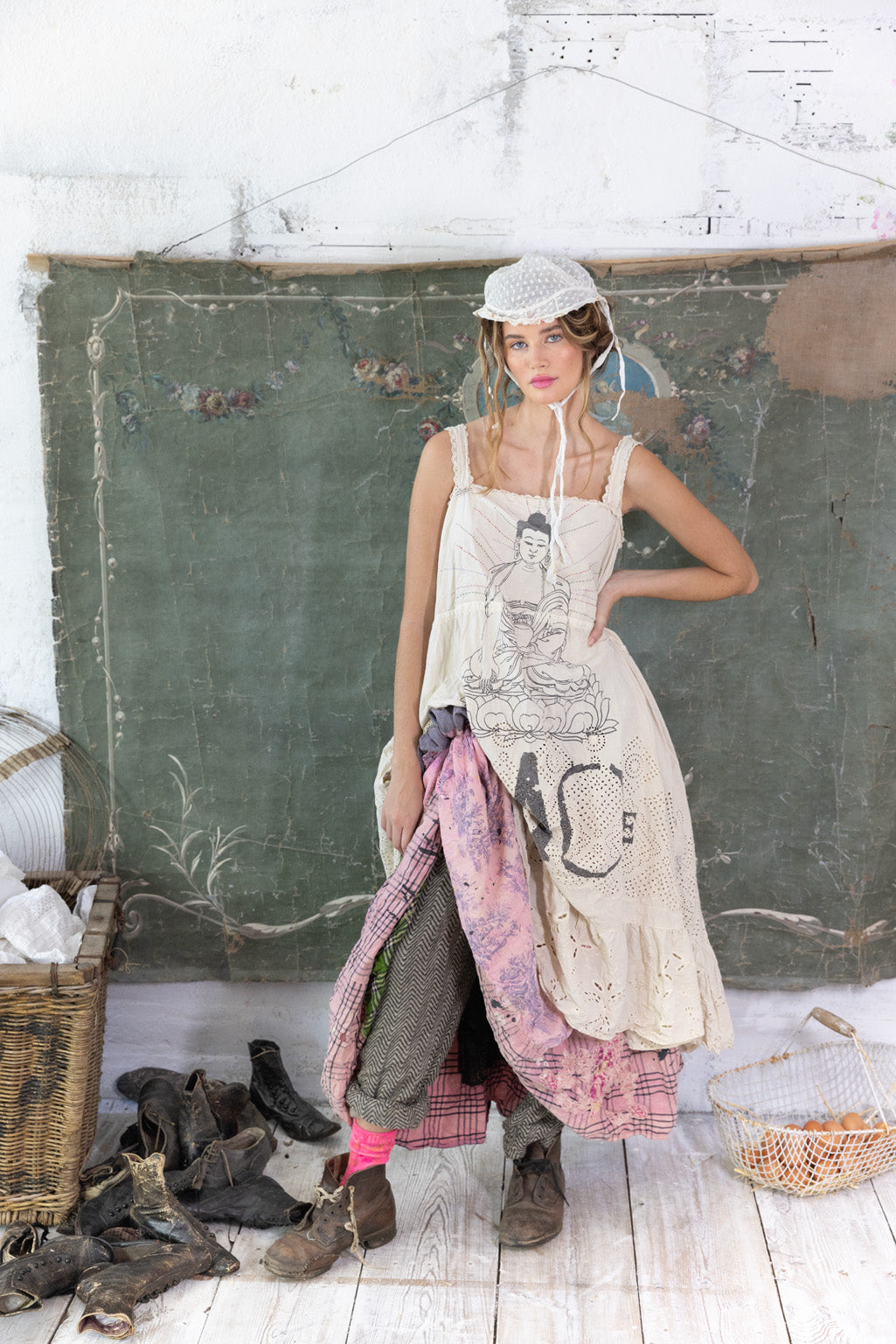 eyelet tevy peace tank dress