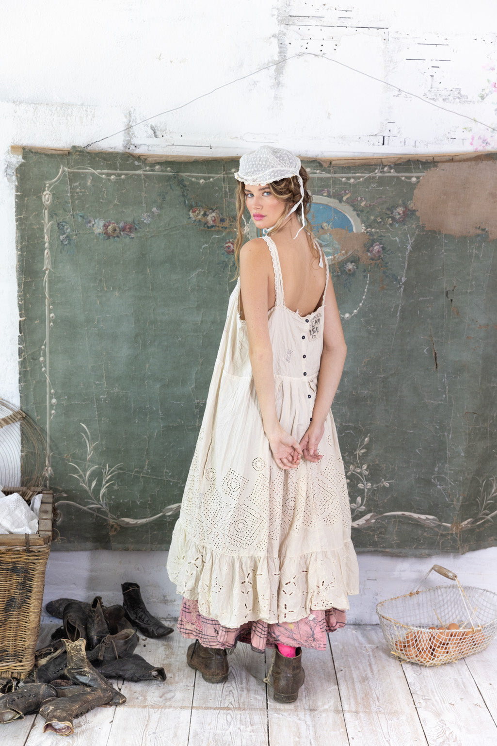 eyelet tevy peace tank dress