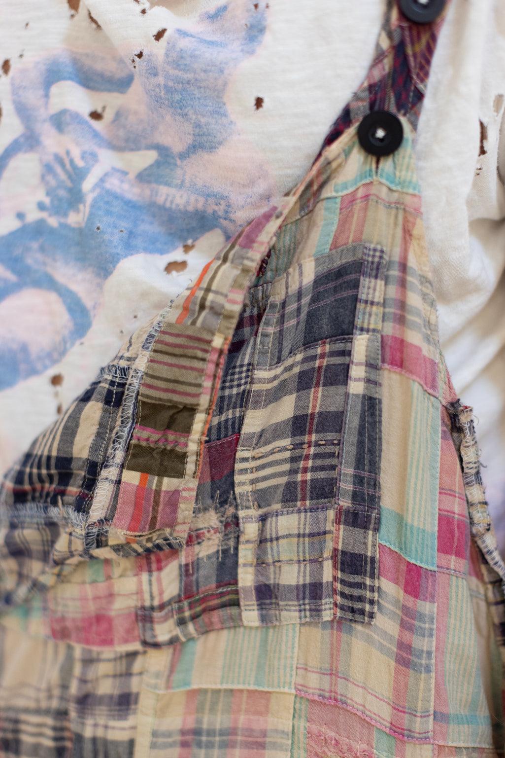 patchwork love overalls