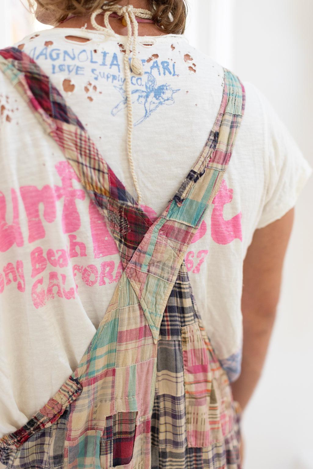 patchwork love overalls