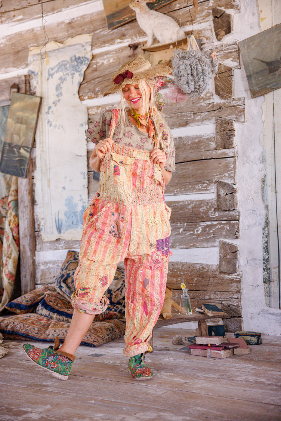 sunfaded love overalls