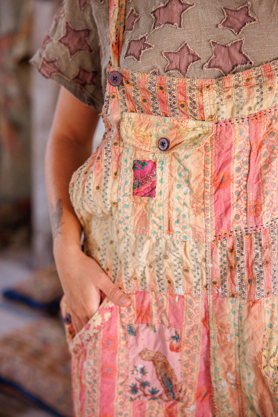 sunfaded love overalls