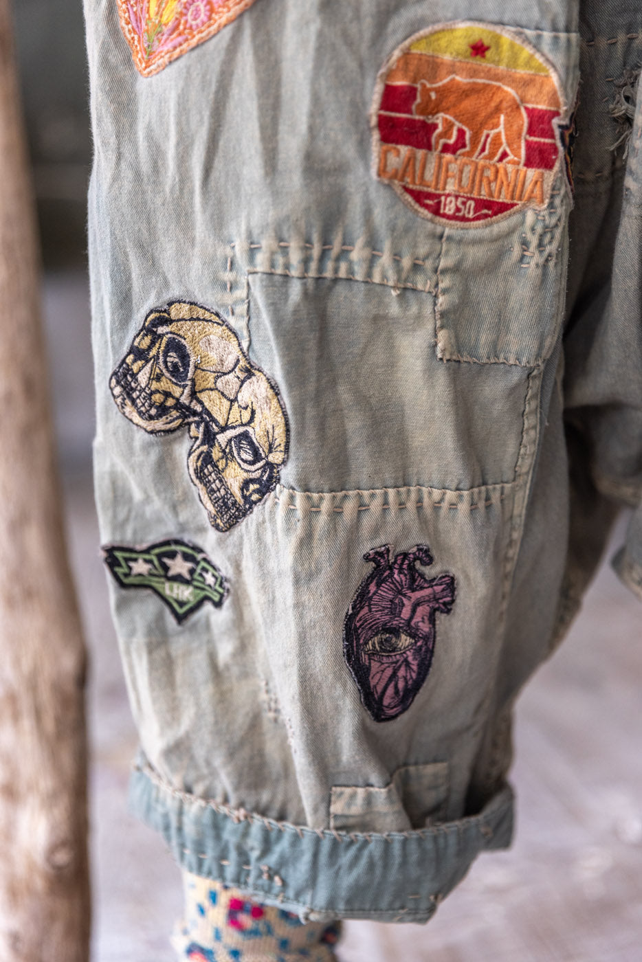 embroidered patch joni trousers