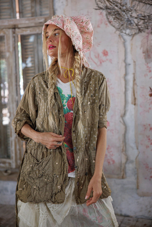 patchwork polka dot smock