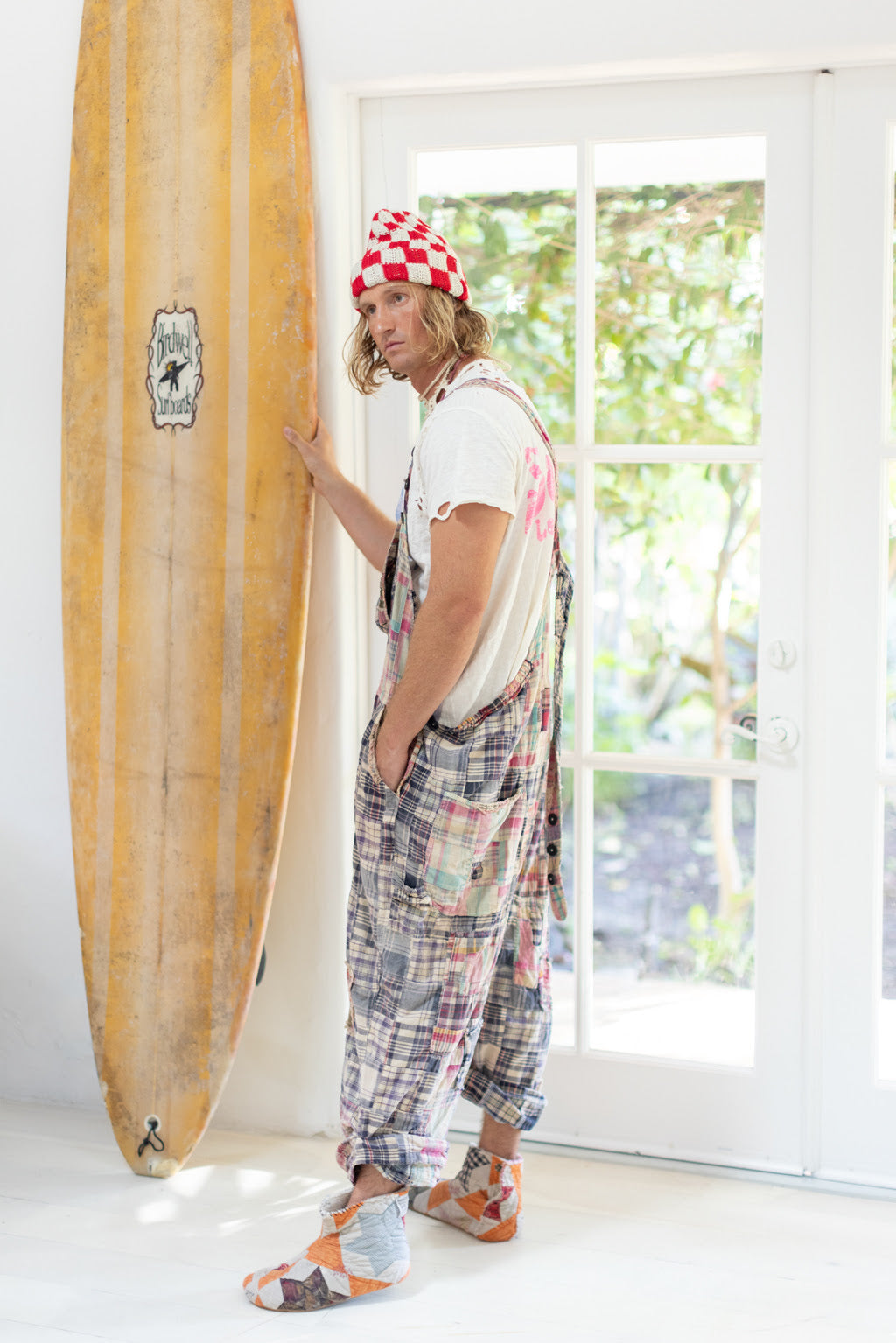 patchwork love overalls