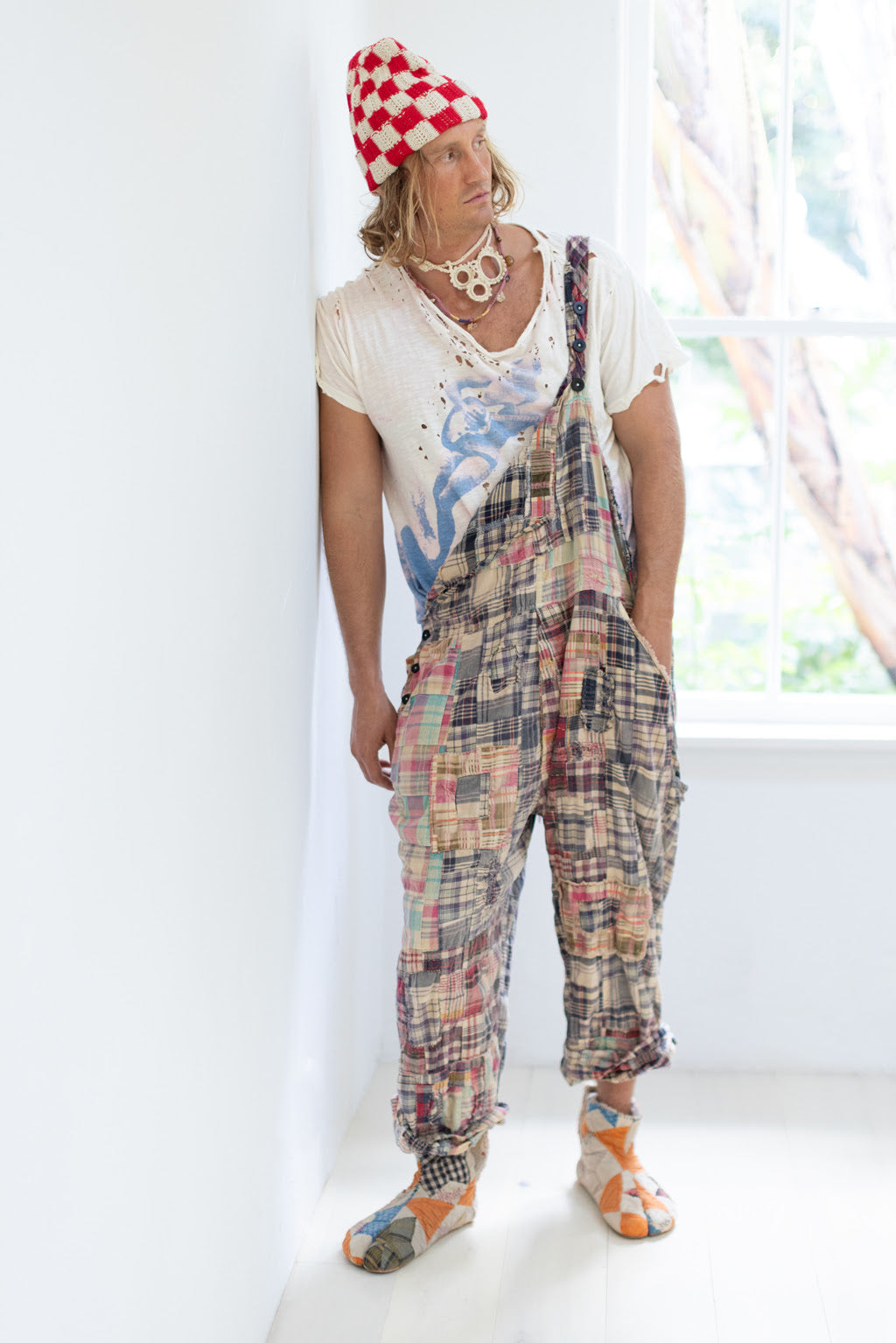 patchwork love overalls