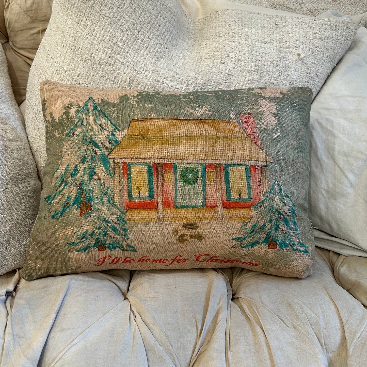 I’ll be home for christmas pillow