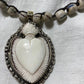 carved bone heart necklace with trade beads