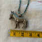 silver donkey turquoise beaded necklace