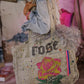 hand-painted rose tote bag