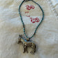 silver donkey turquoise beaded necklace