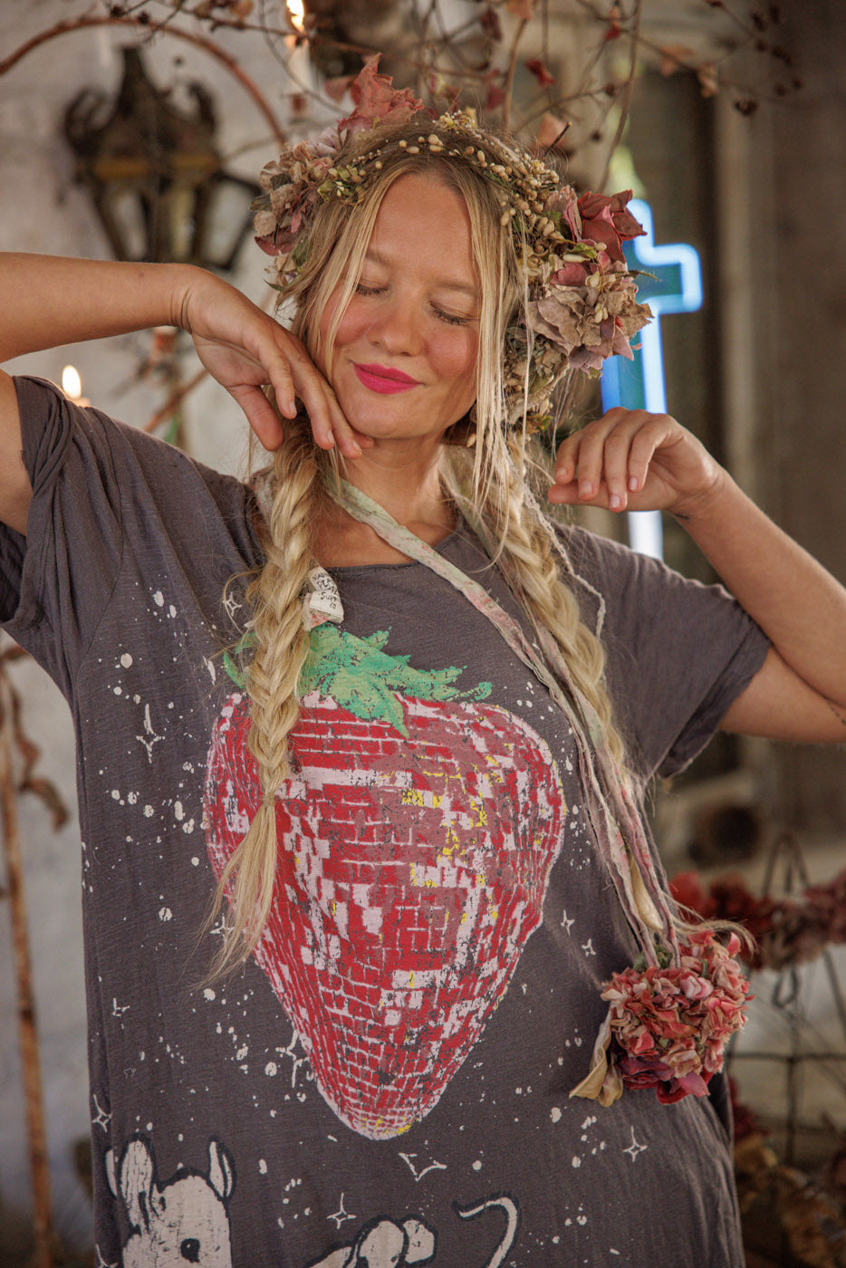 discotheque fraises tee dress