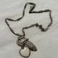 carved bone and bird necklace with carved bone beads