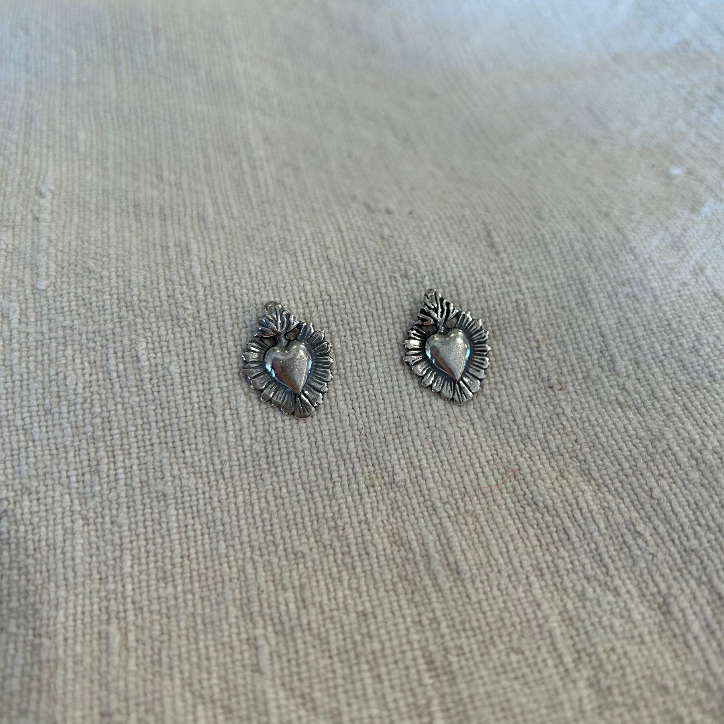 sacred heart stud earrings