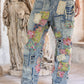 heavily patched miner denims