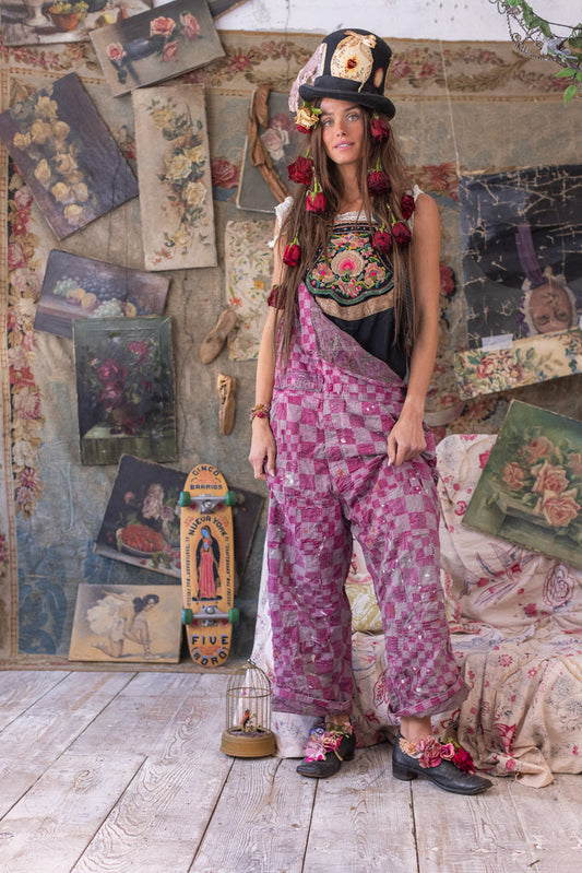 patchwork love overalls