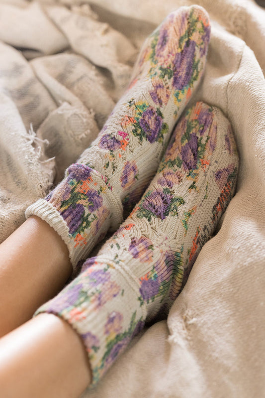 floral short socks
